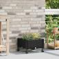 Preview: ARDEBO.de - Gartenpflanzer mit Rädern Schwarz 40 x 40 x 29 cm PP