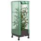 Preview: Gartenplanter mit Gewächshausabdeckung und Rädern Braun PP