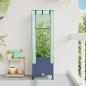 Preview: ARDEBO.de - Gartenplanter mit Gewächshausabdeckung und Rädern Blaugrau PP