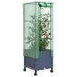 Preview: Gartenplanter mit Gewächshausabdeckung und Rädern Blaugrau PP