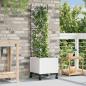 Preview: ARDEBO.de - Garten Blumenkübel mit Bewässerung und Rädern Weiß PP