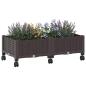 Preview: Gartenpflanzer mit Rädern Braun 80 x 40 x 29 cm PP