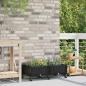 Preview: ARDEBO.de - Gartenpflanzer mit Rädern Schwarz 80 x 40 x 29 cm PP