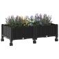 Preview: Gartenpflanzer mit Rädern Schwarz 80 x 40 x 29 cm PP