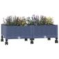 Preview: Gartenpflanzer mit Rädern Blaugrau 80 x 40 x 33 cm PP