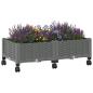 Preview: Gartenpflanzer mit Rädern Hellgrau 80 x 40 x 33 cm PP