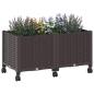 Preview: Gartenpflanzer mit Rädern Braun 80 x 40 x 44 cm PP