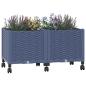 Preview: Gartenpflanzer mit Rädern Blaugrau 80 x 40 x 48 cm PP