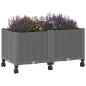 Preview: Gartenpflanzer mit Rädern Hellgrau 80 x 40 x 48 cm PP