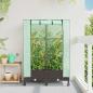 Preview: ARDEBO.de - Gartenplanter mit Gewächshausabdeckung und Rädern 2 stk. Braun