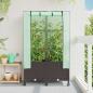 Preview: ARDEBO.de - Gartenplanter mit Gewächshausabdeckung und Rädern 2 stk. Braun