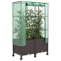 Preview: Gartenplanter mit Gewächshausabdeckung und Rädern 2 stk. Braun