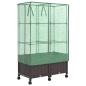 Preview: Gartenplanter mit Gewächshausabdeckung und Rädern 2 stk. Braun