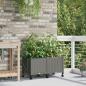 Preview: ARDEBO.de - Garten Blumenkübel mit Bewässerung und Rädern 2 Stk. Hellgrau
