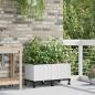 Preview: ARDEBO.de - Garten Blumenkübel mit Bewässerung und Rädern 2 Stk. Weiß PP