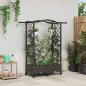 Preview: ARDEBO.de - Hochbeet mit Rankgitter und Dach Braun 124 x 40 x 129 cm PP