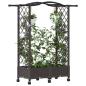 Preview: Hochbeet mit Rankgitter und Dach Braun 124 x 40 x 129 cm PP
