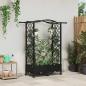 Preview: ARDEBO.de - Hochbeet mit Rankgitter und Dach Schwarz 124 x 40 x 129 cm PP