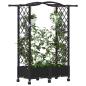 Preview: Hochbeet mit Rankgitter und Dach Schwarz 124 x 40 x 129 cm PP