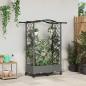 Preview: ARDEBO.de - Hochbeet mit Rankgitter und Dach Hellgrau 124 x 40 x 129 cm PP