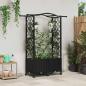 Preview: ARDEBO.de - Hochbeet mit Rankgitter und Dach Schwarz 125 x 40 x 144 cm PP