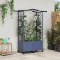 Preview: ARDEBO.de - Hochbeet mit Rankgitter und Dach Grau 125 x 40 x 144 cm PP