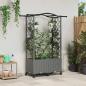 Preview: ARDEBO.de - Hochbeet mit Rankgitter und Dach Hellgrau 125 x 40 x 144 cm PP