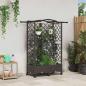 Preview: ARDEBO.de - Hochbeet mit Rankgitter und Dach Braun 124 x 40 x 129 cm PP