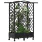 Preview: Hochbeet mit Rankgitter und Dach Schwarz 124 x 40 x 129 cm PP
