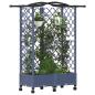 Preview: Hochbeet mit Rankgitter und Dach Grau 124 x 40 x 129 cm PP