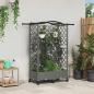 Preview: ARDEBO.de - Hochbeet mit Rankgitter und Dach Hellgrau 124 x 40 x 129 cm PP