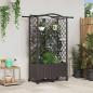 Preview: ARDEBO.de - Hochbeet mit Rankgitter und Dach Braun 122 x 40 x 144 cm PP