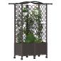 Preview: Hochbeet mit Rankgitter und Dach Braun 122 x 40 x 144 cm PP