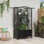 Preview: ARDEBO.de - Hochbeet mit Rankgitter und Dach Schwarz 122 x 40 x 144 cm PP