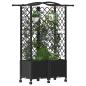 Preview: Hochbeet mit Rankgitter und Dach Schwarz 122 x 40 x 144 cm PP