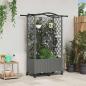 Preview: ARDEBO.de - Hochbeet mit Rankgitter und Dach Hellgrau 122 x 40 x 144 cm PP