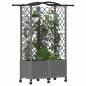 Preview: Hochbeet mit Rankgitter und Dach Hellgrau 122 x 40 x 144 cm PP