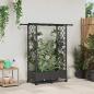 Preview: ARDEBO.de - Hochbeet mit Rankgitter und Dach Braun 122,5 x 40 x 127 cm PP
