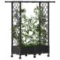 Preview: Hochbeet mit Rankgitter und Dach Schwarz 122,5 x 40 x 127 cm PP