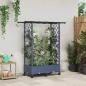 Preview: ARDEBO.de - Hochbeet mit Rankgitter und Dach Grau 122,5 x 40 x 127 cm PP