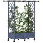 Preview: Hochbeet mit Rankgitter und Dach Grau 122,5 x 40 x 127 cm PP