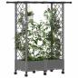 Preview: Hochbeet mit Rankgitter und Dach Hellgrau 122,5 x 40 x 127 cm