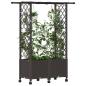 Preview: Hochbeet mit Rankgitter und Dach Braun 124,5 x 40 x 142 cm PP