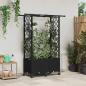 Preview: ARDEBO.de - Hochbeet mit Rankgitter und Dach Schwarz 124,5 x 40 x 142 cm PP