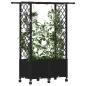 Preview: Hochbeet mit Rankgitter und Dach Schwarz 124,5 x 40 x 142 cm PP
