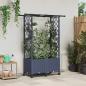 Preview: ARDEBO.de - Hochbeet mit Rankgitter und Dach Grau 124,5 x 40 x 142 cm PP