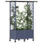 Preview: Hochbeet mit Rankgitter und Dach Grau 124,5 x 40 x 142 cm PP