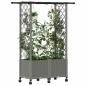 Preview: Hochbeet mit Rankgitter und Dach Hellgrau 124,5 x 40 x 142 cm