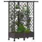 Preview: Hochbeet mit Rankgitter und Dach Braun 124 x 40 x 127 cm PP
