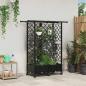 Preview: ARDEBO.de - Hochbeet mit Rankgitter und Dach Schwarz 124 x 40 x 127 cm PP